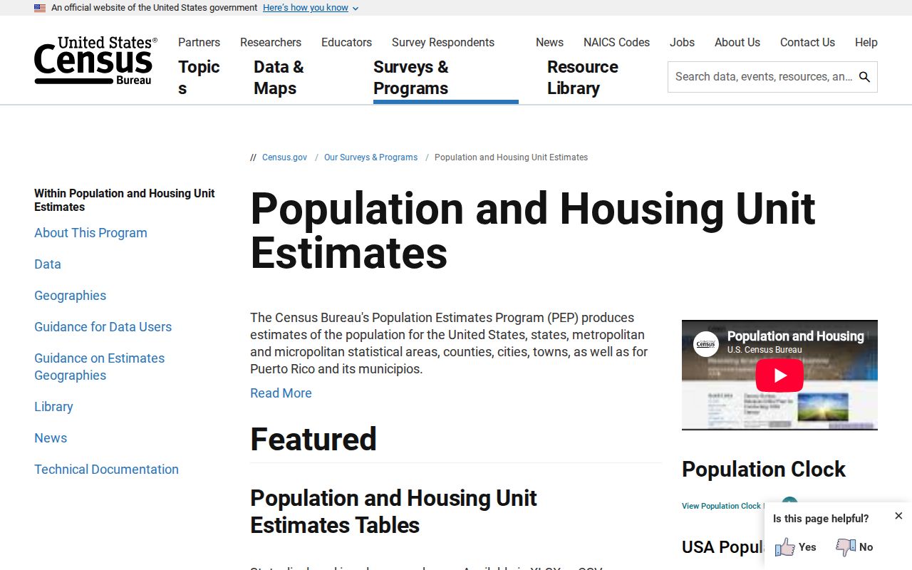 Pima court docket official population estimates source